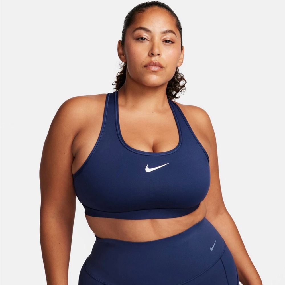 Nike Swoosh Medium Support Sports Bra Olive Green Dri-FIT NWT